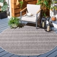 thumbnail image 2 of SAFAVIEH Courtyard Everette Geometric Indoor/Outdoor Area Rug, Black/Grey, 4' x 4' Round, 2 of 10
