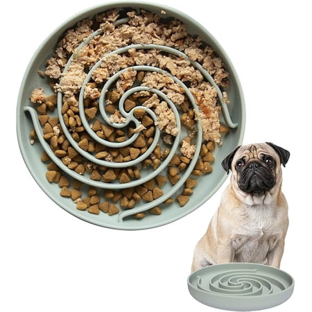 Silicone Slow Feeder Dog Bowl - Dishwasher & Microwave Safe Puzzle Bowl with Non-Slip Base Mental Stimulation & Bloat Prevention