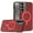 Red, variant on For Samsung Galaxy S24 Ultra PU Vegan Leather Chrome Edged Hybrid Hard PC TPU Rubber Compatible with MagSafe Cover ,Xpm Phone Case [ Red ]