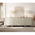 thumbnail image 2 of WAMPAT Sideboards Buffet Cabinet, 3-in-1 Wood Wide Credenza Storage Cabinet with Doors and Drawers, Modern Kitchen Coffee Bar Table with Storage Shelves for Living Room Dining Room, Beige Linen, 2 of 8