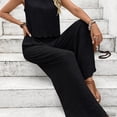 thumbnail image 3 of Byworldtasic 2 Piece Summer Outfit for Women Backless Tie Back Vest Wide Leg Flowy Beach Pants Casual Vacation Matching Sets, 3 of 5