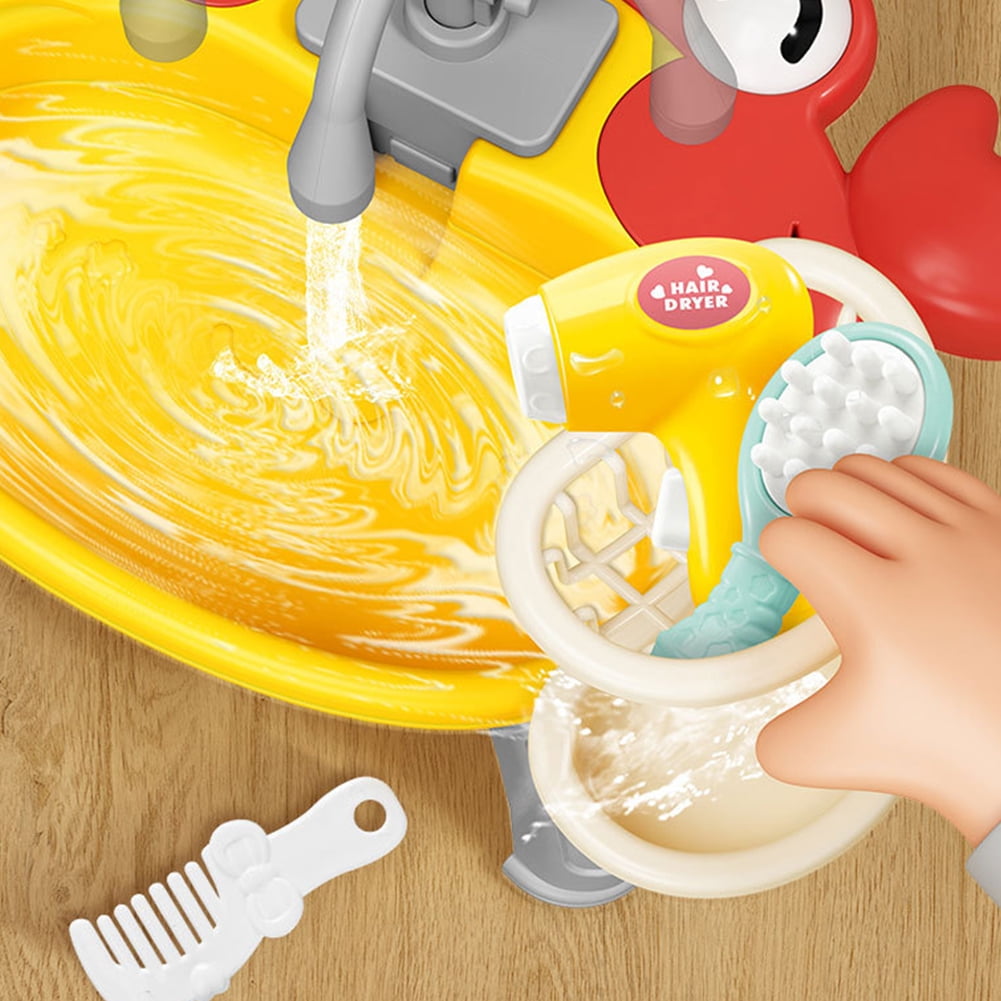 CSCHome Kids Toys Electric Cycle out of the Water Fishing Table Can Wash Dishes Wash Dishes Wash Washing House Toys(Crab fishing platform)