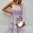 thumbnail image 1 of Vestido de mujer con hombros caídos, manga larga, estampado floral de una pieza para todas las estaciones, 1 of 8