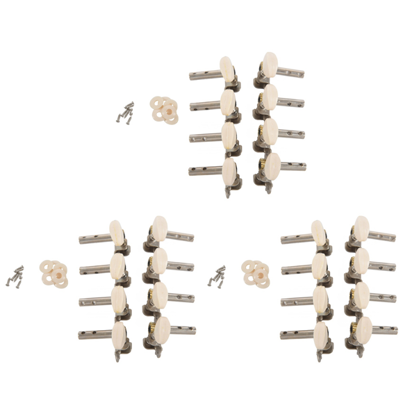 Machines Tuners Pegs Tuning Key with White Pearl Knobs 12L+12R for Mandolin