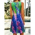 thumbnail image 5 of Butterfly Ombre Print Dress, Women's Casual Vacation Daily Wear, Sleeveless V-Neck Dress Summer Elegant, 5 of 16