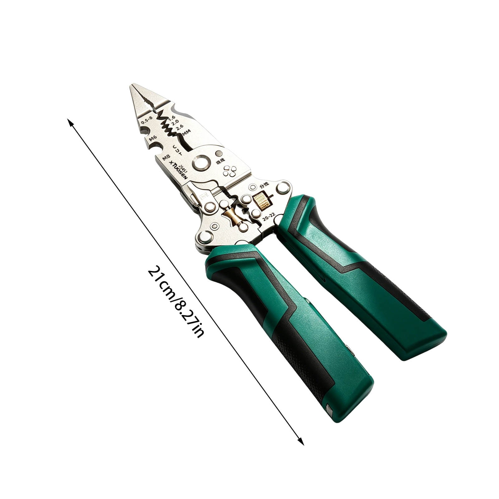 All-in-One Tool Multifunctional Foldable Wire Stripper Pliers, Non- Handles Heavy Duty Electrician Tool, Universal Compatibility Home Electrical Repair 8.27 Inch