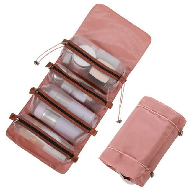 Coofit Makeup Organizer Foldable Detachable - 4-in-1 Cosmetic Travel Bag Toiletry Pouch