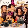 thumbnail image 2 of Plastic Couldron for Halloween Decoraiton St.Patrick Black Fake Witch Cauldron Pots Spooky Trick or Treat Witches Cauldrons 5Pcs, 2 of 8