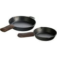 Set Of 3 Full Grain Leather Handle Holders For Cast Iron - Pan Handle, Side Grip & Mitt, Bourbon Brown