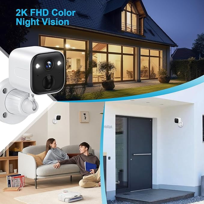 Indoor & outdoor universal security camera, 360° panoramic WiFi home surveillance camera. It supports mobile APP remote control, two-way audio and night vision, ideal for home pet and baby monitoring