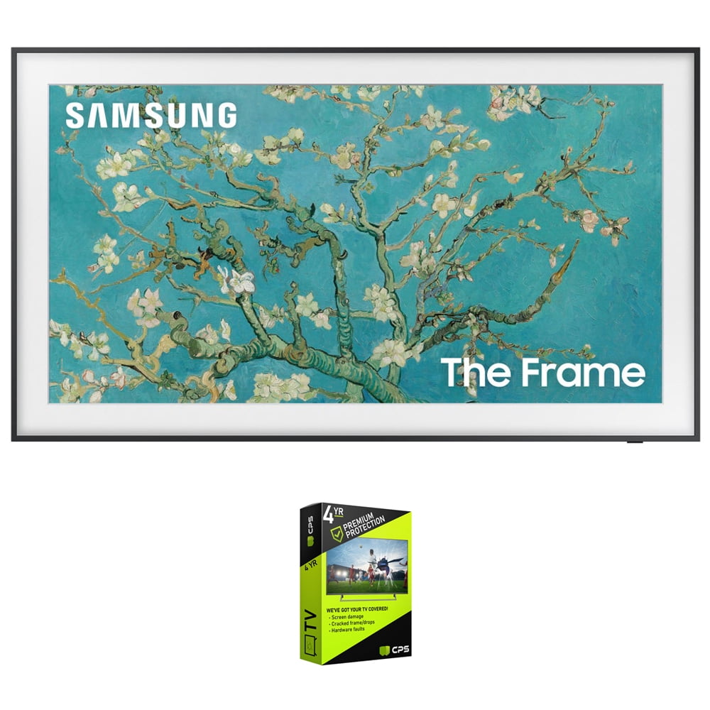 Samsung QN32LS03CB 32 inch The Frame QLED HDR 4K Smart TV Bundle w/ Deco Gear 4K HDMI 2.0 Cable x2 & CPS Exclusive 26 Month Protection Pack