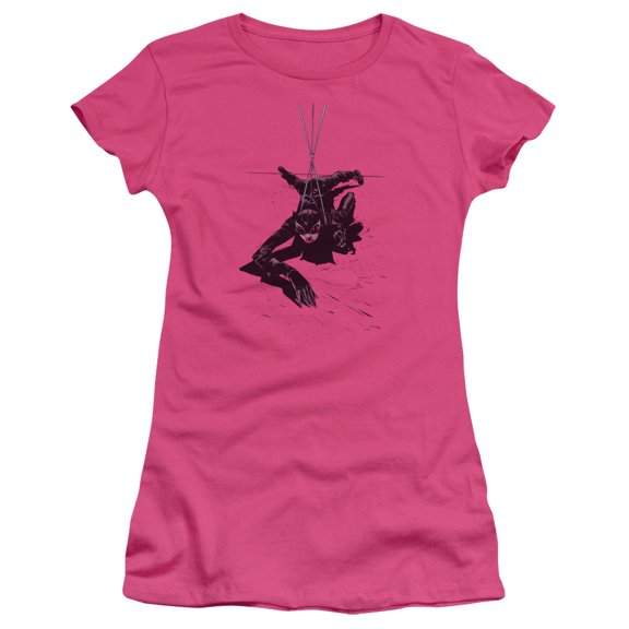 Batman Catwoman Rope S/S Junior Women's T-Shirt Sheer Hot Pink