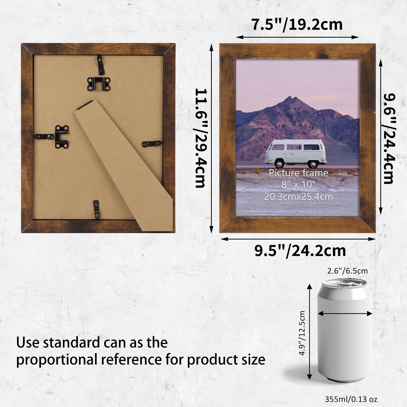 7 Pack 8x10 Picture Frames for Wall Hanging and Desktop Display