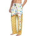 thumbnail image 3 of Kdxio White Ice Cream Print Men's Sleep Pajama Pant Lounge Pants with Pockets, 3 of 8