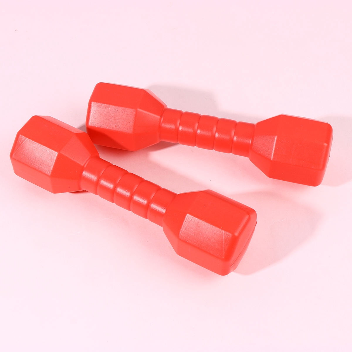 TAILTOSS 4Pcs Red Exercise Dumbbells Plastic Barbells for Performance Gymnastics and Games