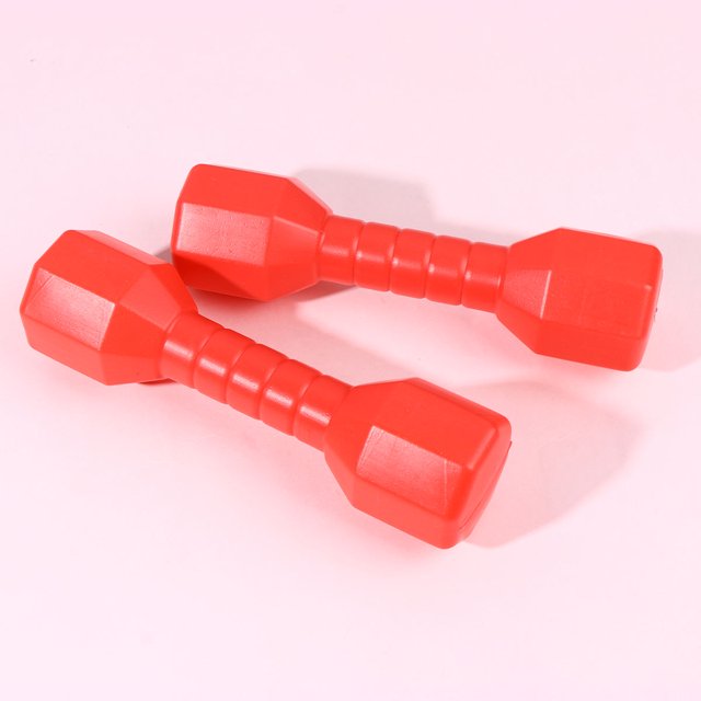 TAILTOSS 4Pcs Red Exercise Dumbbells Plastic Barbells for Performance Gymnastics and Games