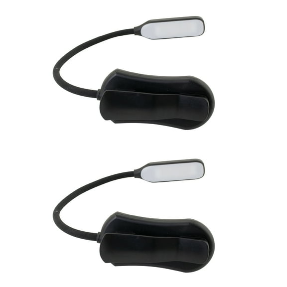 MotoProducts LED Rechargeable Clip On Book Light for Reading in Bed w/3 Reading Light Intensities Long Lasting & Compact Perfect for Readers Kids & Travel 2 Pack