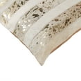 thumbnail image 2 of Natural Torino Madrid Cowhide Pillow | Natural & gold | 18"x18", 2 of 5