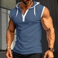 thumbnail image 2 of uikmnh Cute Tank Tops Mens Gym Vest Vest Training Sleeveless Vest Heavy Summer Sport Fitness Hooded Vest for Men Size:3XL, 2 of 7