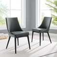 thumbnail image 2 of Side Dining Chair, Set of 2, Grey Gray, Faux Vinyl Leather, Kitchen Cafe Bistro Hospitality Restaurant, Modern Contemporary HB33139, 2 of 10