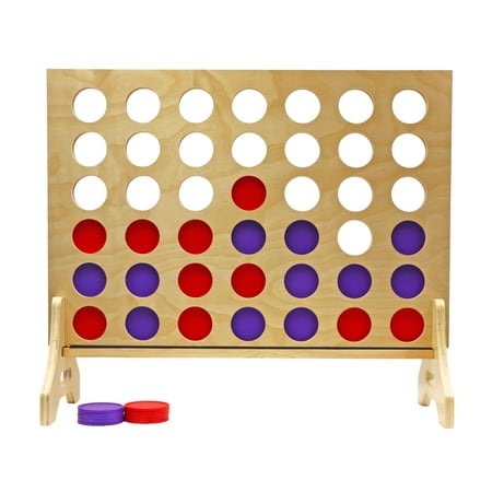 Tailgating Pros Premium Giant Four in a Row with Carrying Case - Jumbo Oversized Outdoor Yard Game - Connect Multiple Pucks in a Row to Win - Many Puck Colors Available!