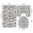 thumbnail image 3 of Pink and Black Of Leopard Print Bathroom Rugs Sets 3 Piece,Toilet Cover Set,Absorbent Non Slip Bathroom Mats Sets with U-Shaped Contour Rug Toilet Rug Set, 3 of 5