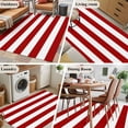 thumbnail image 6 of Modern Simple Washable Area Rugs 2.7'x5', Red White Stripes Low Pile Throw Living Room Rug Non-Slip Sturdy Edge Binding Carpet for Indoor Entryway Bedside Kitchen, 6 of 9
