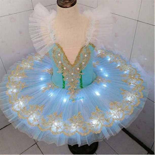 2023-niñas Luz LED Profesional Ballet Tutu Glow Bailarina Vestido de ballet Niños Adultos Luminoso Fiesta de cumpleaños Traje de baile Ropa de baile-r