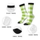 thumbnail image 5 of Balery White Green Plaid Calcetas Largas con Estampado para Hombre y Mujer – Suaves y Transpirables, Talla Única (US 5-11), 5 of 6