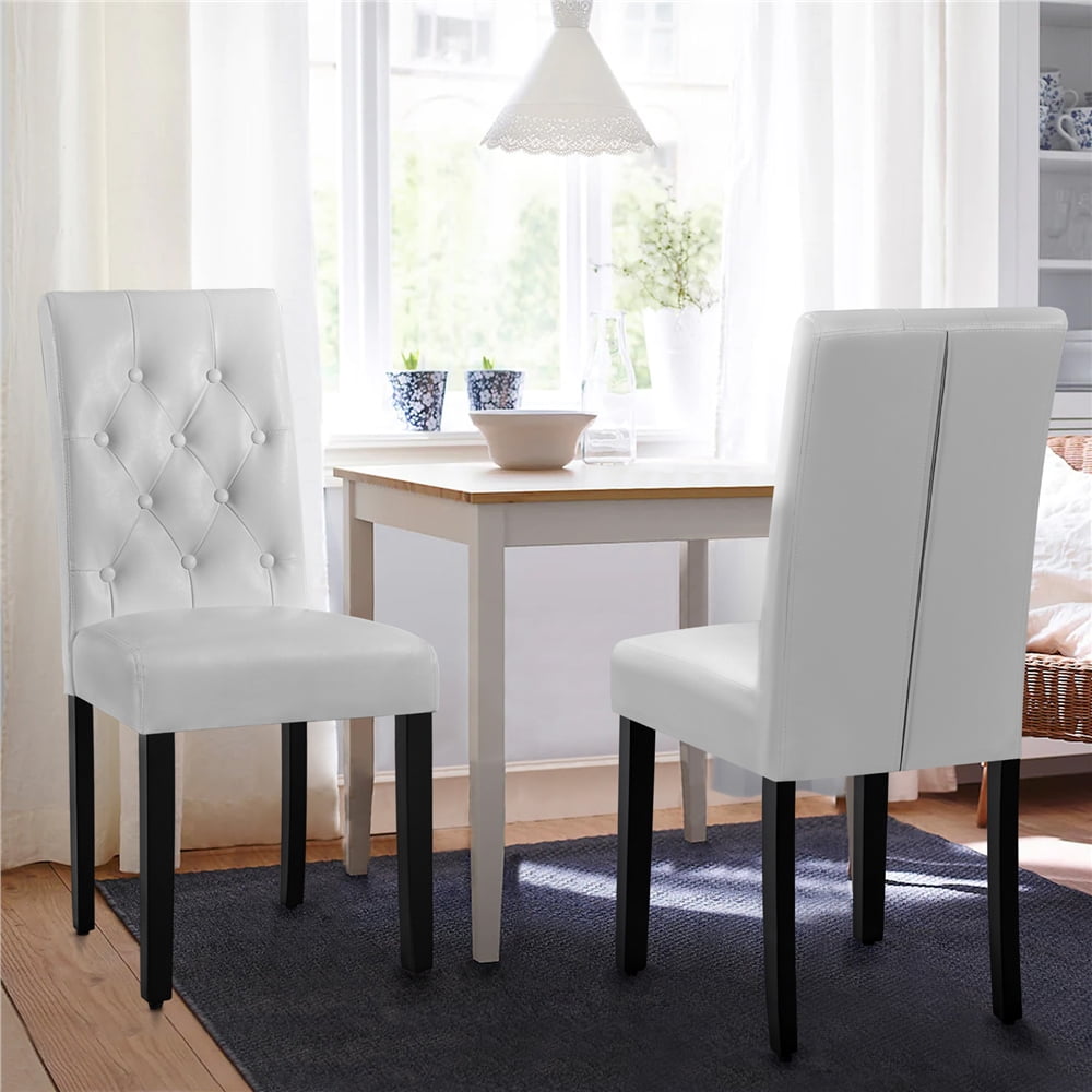 Alden Design Dining Chair, Set of 2, White
