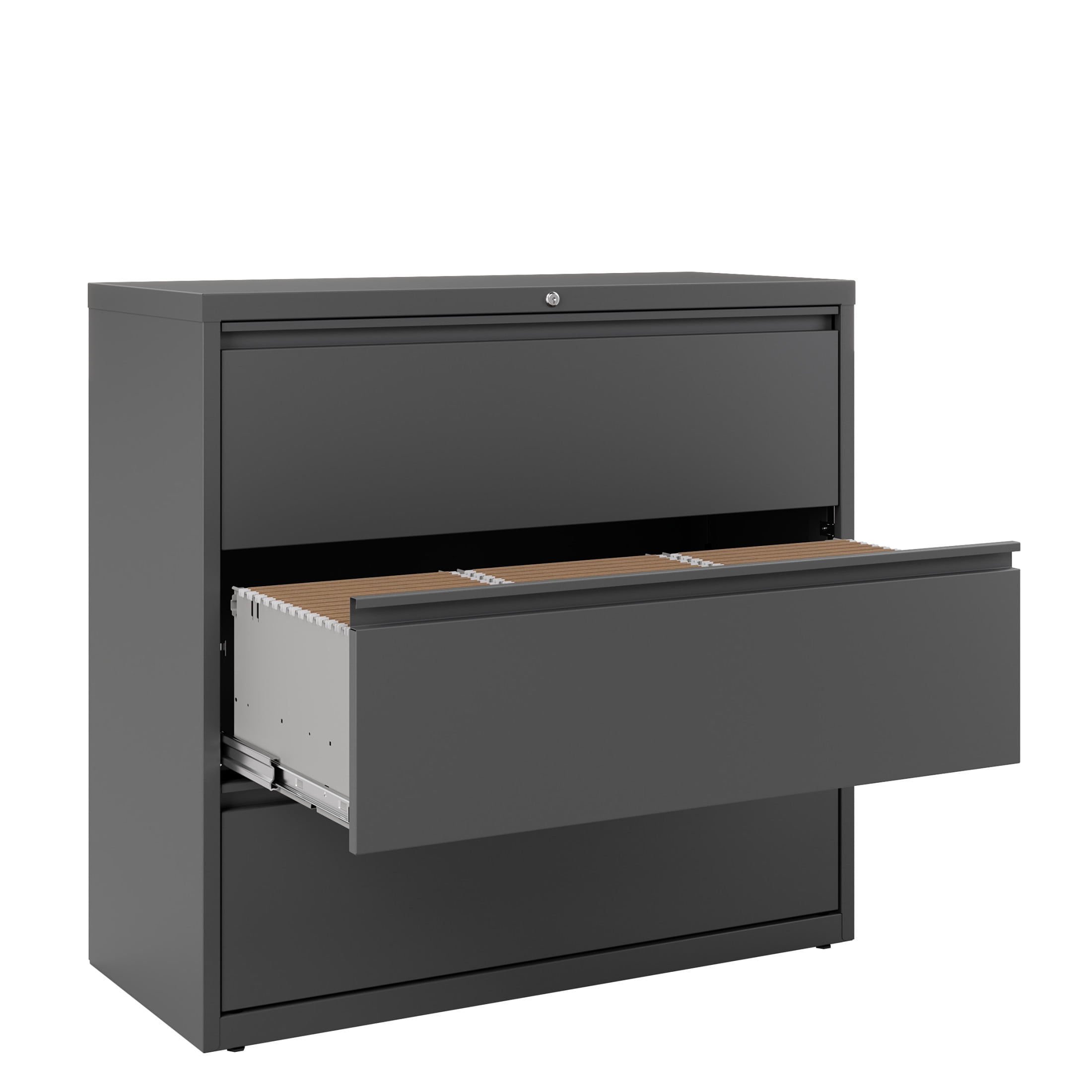 Hirsh 42 inch Wide 3 Drawer Metal Lateral File Cabinet for Home and Office, Holds Letter, Legal and A4 Hanging Folders, Charcoal
