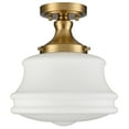 thumbnail image 5 of Claxy Gold Schoolhouse Light Fixture Ceiling with Milk Glass Shade, 5 of 6