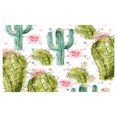 thumbnail image 4 of Hawaii Ceramic Toothbrush Holder, Watercolor Look Pattern of Exotic Cacti and Roses with Little Triangles, Decorative Versatile Countertop for Bathroom, 4.5" X 2.7", Multicolor, 4 of 4