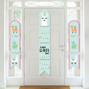 Big Dot of Happiness Whole Llama Fun - Hanging Vertical Paper Door Banners - Fiesta Baby Shower or Birthday Party Wall Decor Kit - Indoor Door Decor