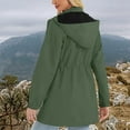 thumbnail image 6 of UPPADA Women Light Rain Jacket Outdoor Raincoat Waterproof Active Outdoor Trench Raincoat Hooded Ladies Lightweight Windbreaker Jackets with Pockets,Rain Jacket Women Army Green L, 6 of 8