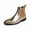 Gold, variant on Men's Cap Toe Chelsea Boots, Metallic Gold/Silver & Classic Black Leather Ankle Boots, with Elastic Sides, Low Heel, Trendy Dress Boots