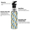 thumbnail image 3 of Yayeee 33oz Double Wall Stainless Steel Water Bottle with Flip Straw, Blue Pineapple Pattern, 3 of 7