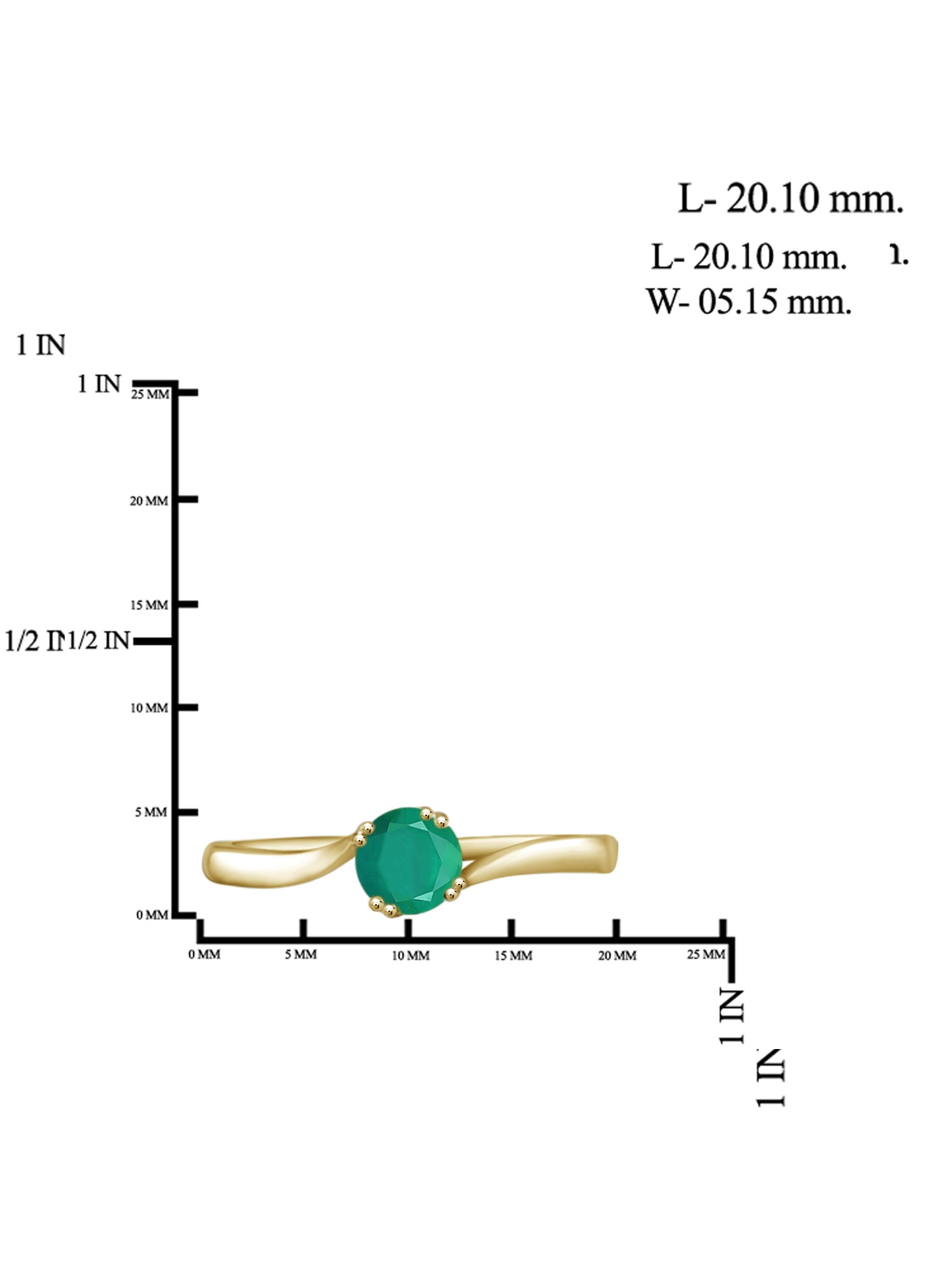 JewelersClub Emerald Ring Birthstone Jewelry – 0.45 Carat Emerald 14K Gold Plated Silver Ring Jewelry – Gemstone Rings with Hypoallergenic 14K Gold Plated Silver Band