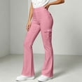 thumbnail image 5 of Ovbmpzd Flare Women’s Yoga Pants Ladies Pink Petite Leggings Casual Mid Waist Long Leggings,XXL, 5 of 6