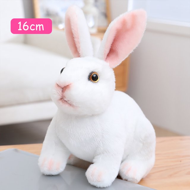 Conejo esponjoso, decoración de cama para el hogar, juguete de conejo de peluche para niños y niñas (blanco sentado) Likrtyny Para estrenar