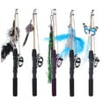 thumbnail image 2 of Cat Fishing Wand Retractable - Interactive Kitten Teaser Toy Pet Fish Pole Wand, 2 of 5