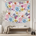thumbnail image 5 of Colorful Floral Spring Large Tapestry for Bedroom Wall Hanging Tapestry, Country Watercolor Botanical Ceiling Backdrop Tapestries Poster Blanket Wall Decor for Teens Room Living Room Dorm 86" x 104", 5 of 8