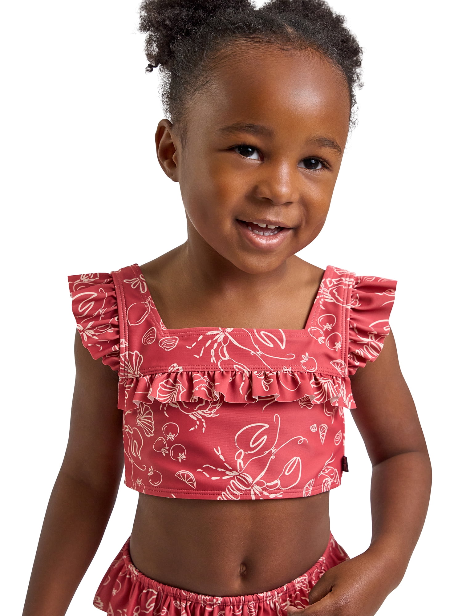 Modern Moments by Gerber Baby and Toddler Girl Two- Piece Swimsuit with Ruffles, Sizes 0/3M-5T