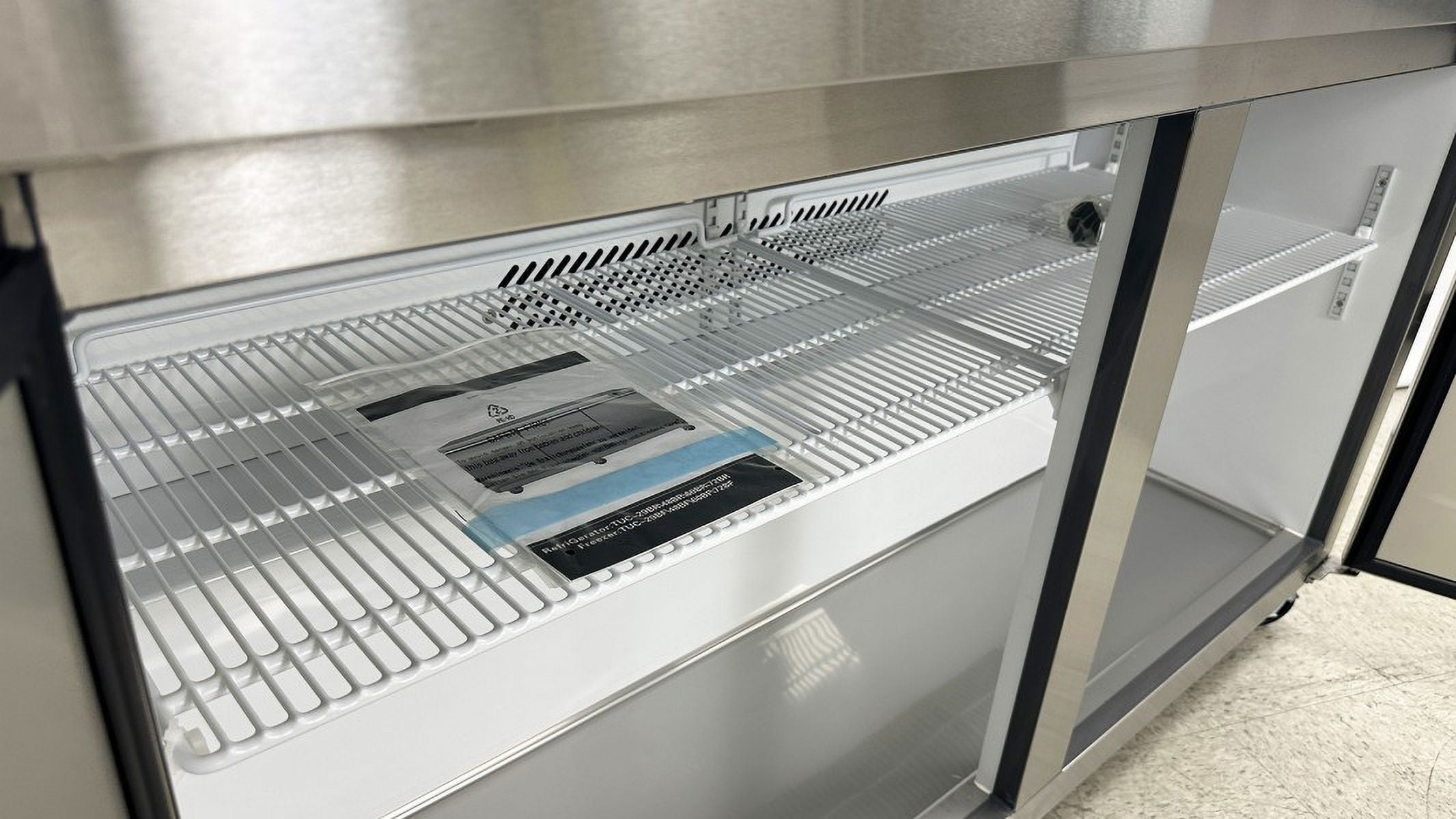 NSF 61 in. Undercounter Freezer, Energy Saving 15.5 Cu.Ft. Digital Display, Two Door Commercial Freezer Under Counter Freezer Stainless Steel