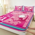 thumbnail image 3 of jejeloiu Volleyball Sports Twin Sheet Sets,Dancing Girl Silhouette Twin Fitted Sheet,Pink Stars Heart Flat Sheet For Girls,Ultra Soft Home Decor,3 Pieces, 3 of 7