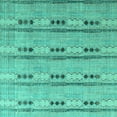 thumbnail image 1 of Ahgly Company Indoor Square Abstract Turquoise Blue Modern Area Rugs, 6' Square, 1 of 4