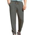 thumbnail image 1 of Pants for Men, Mens Fashion Drawstring Elastic Waist Solid Color Casual Length Pants, 1 of 7