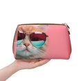 thumbnail image 4 of Rateoe Cool Cat Pink Sunglasses for Travel Makeup Bag,Large Capacity Cosmetic Bags for Women,Waterproof Portable Pouch Open Flat Toiletry Bag Make up Organizer, 4 of 8