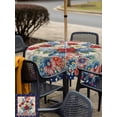 thumbnail image 5 of Outdoor Tablecloth with Umbrella Hole for Patio/Picnic/Party/Camping, 4th of July Floral Waterproof Table Cloth Square Cover Washable, USA Star Vintage Roses American Star Patriotic (60"x 60"), 5 of 8