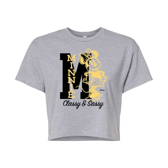 Disney - Minnie Mouse - Shinning Classy & Sassy - Juniors Cropped Cotton Blend T-Shirt